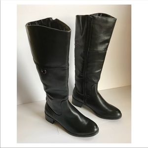 NWOB Black Leather Riding Boots SZ 6.5